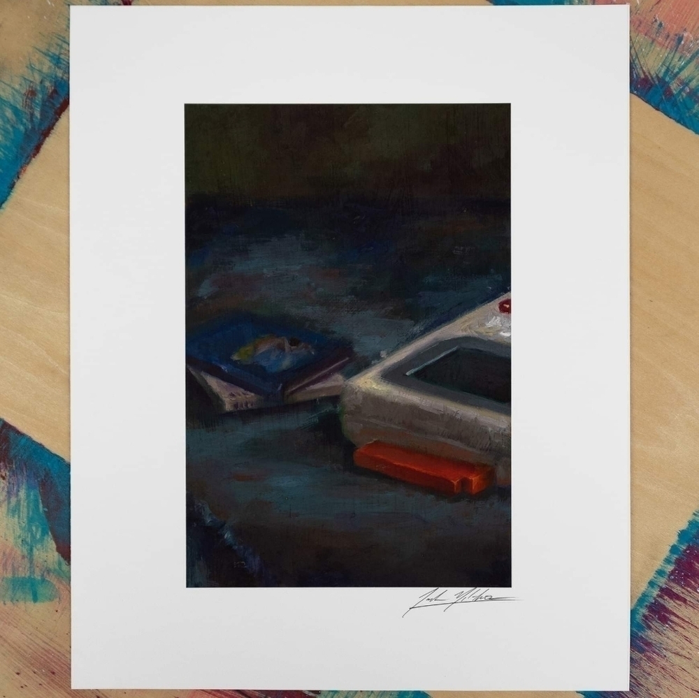 artist Signed Art Print, "Duality of Red and Blue" - 8x10 (5x7 image)